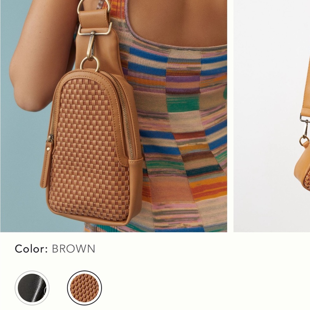 Anthropologie Woven Liberty Sling Bag